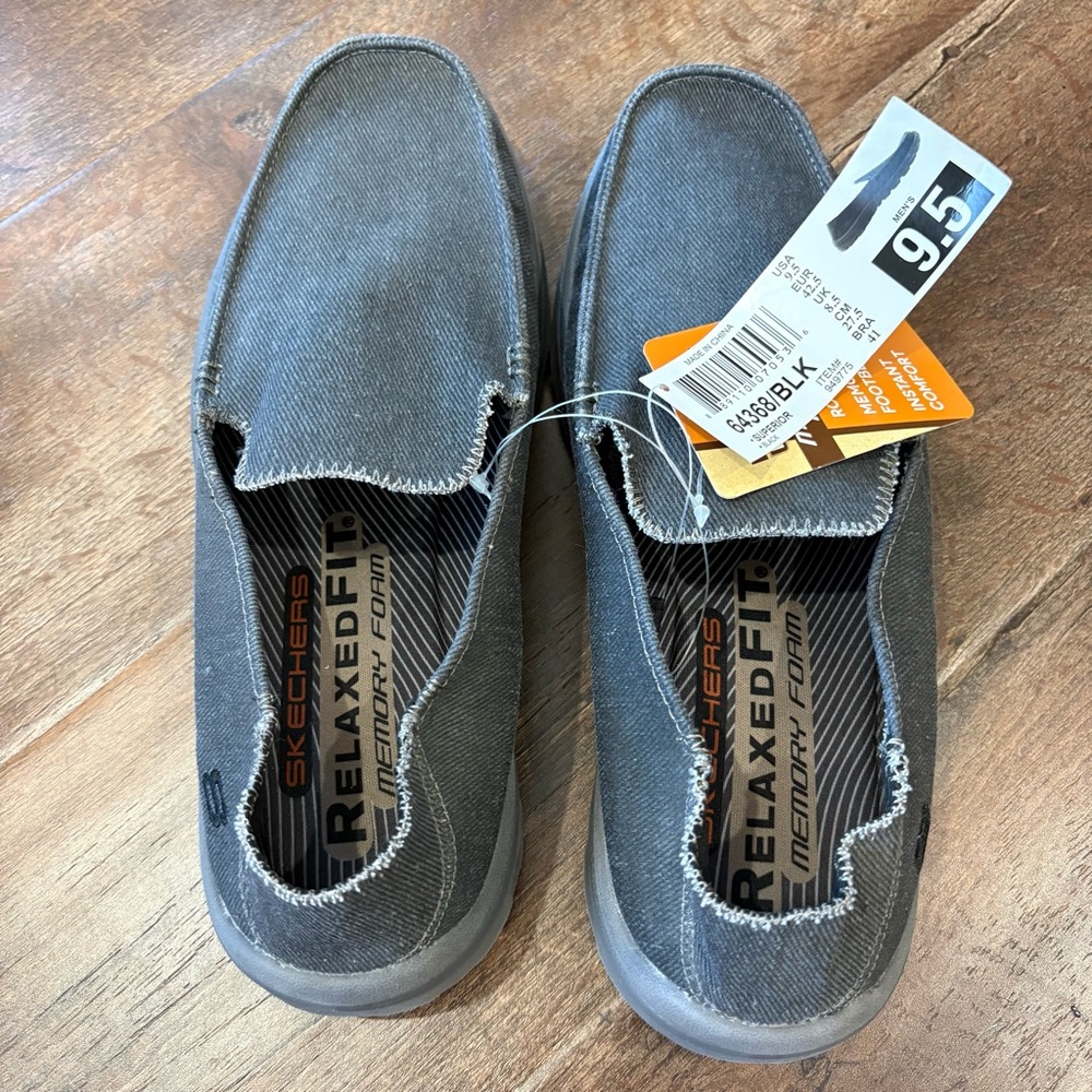 Skechers Black Slip-On Canvas Casual Sneakers